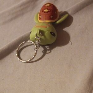 Cute Disney Turtle Keychain - Lime Green with Orange Shell
